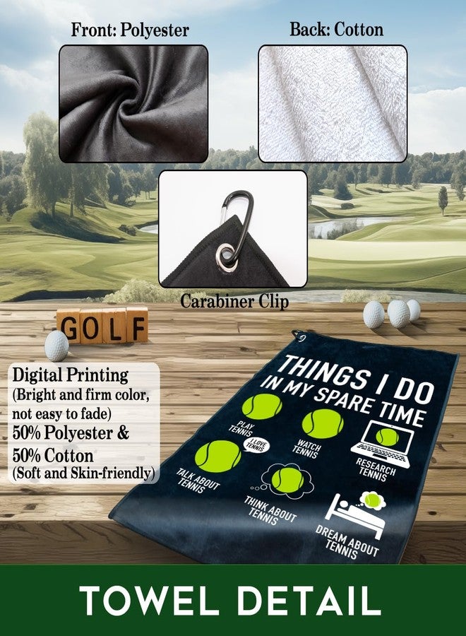 rofiowa Things I Do in My Spare Time Polyester and Cotton Blend Printed Tennis Towel, Funny Tennis Accessories Gifts for Men Women Boy Friends, Tenniss Lover Father's Day Christmas Birthday Gifts - Image 3