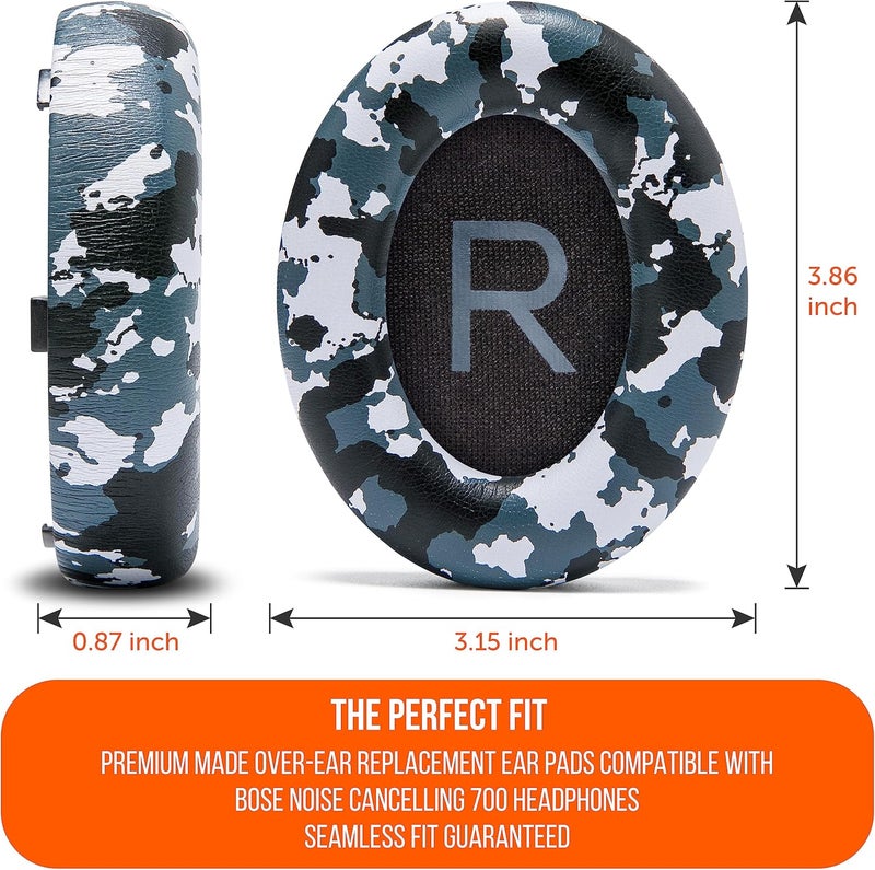 WC Wicked Cushions Upgraded Replacement Ear Pads for Bose 700 Noise Cancelling Headphones (NC700) - Softer PU Leather, Luxurious Memory Foam, Added Thickness, Extra Durable Ear Cushions |Snow Camo - Image 5