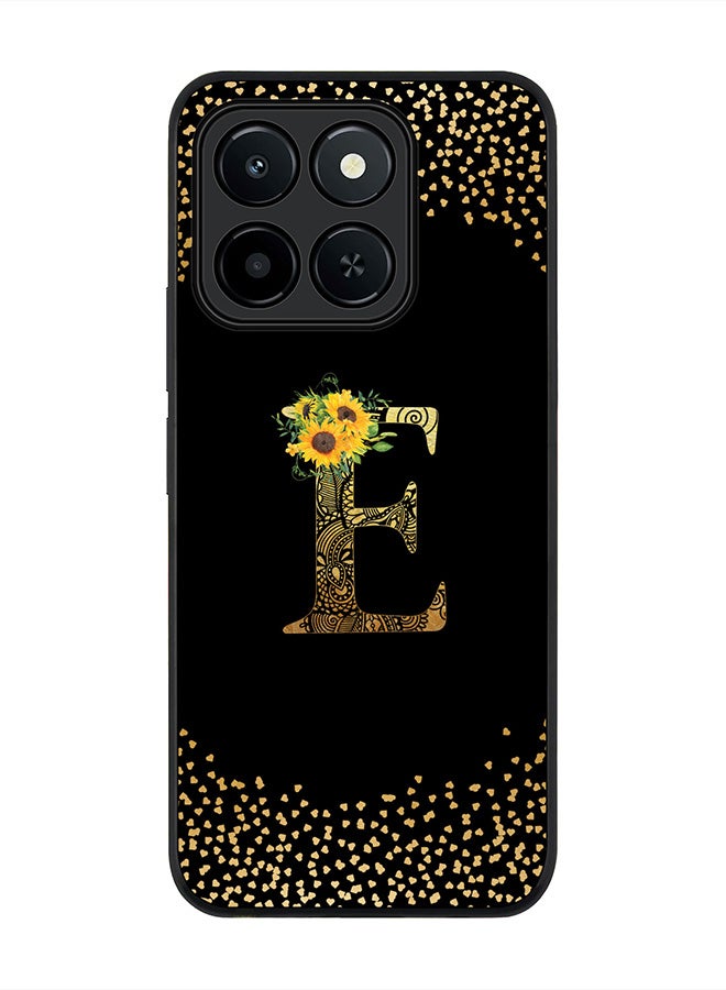Stylizedd For Honor X6c Case,Slim fit Camera Protection, Shockproof Thin Phone cover  - Custom Floral Monogram - E ( Black )