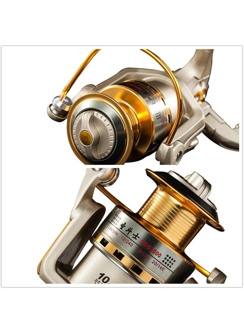 Soofam Spinning Fishing Reels for Saltwater Freshwater  6000 Series Left/Right Interchangeable Trout Spinning Reel Carp Fishing Spool 10 Ball Bearings Light and Smooth - Image 5