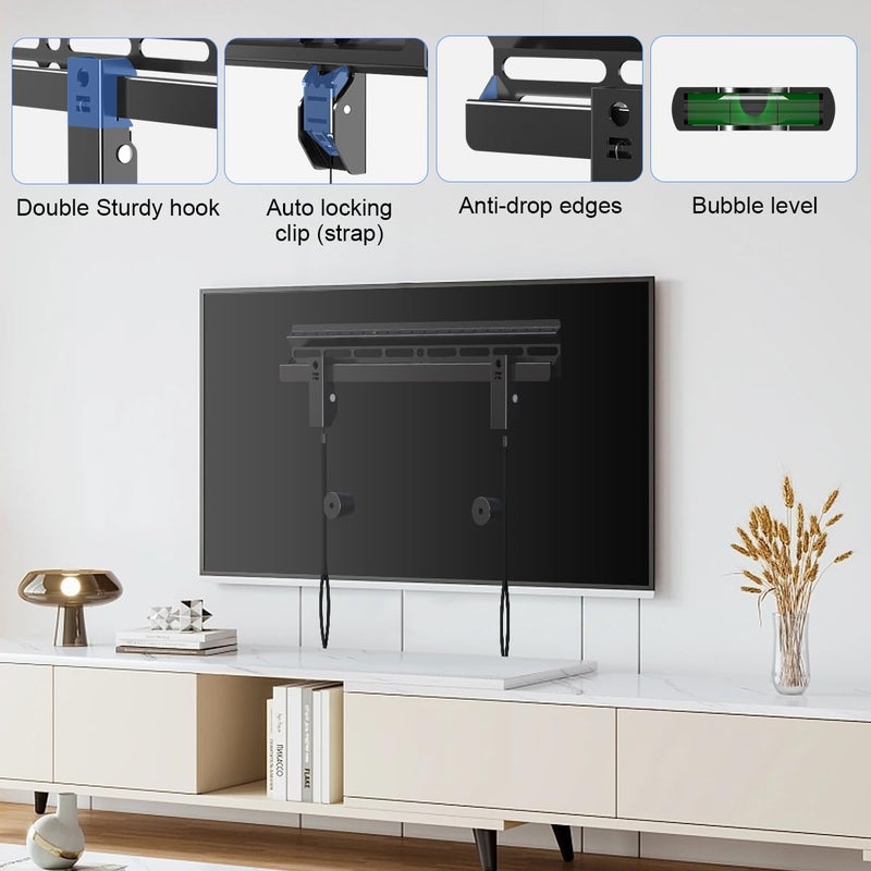 Suptek Studless TV Wall Mount for Most 23-60 Inch TVs up to 99 lbs, Low Profile No Drill TV Mount, Drywall Bracket with Max VESA 400x400mm, No Stud, No Drill, Easy Install, MF8 - Image 5