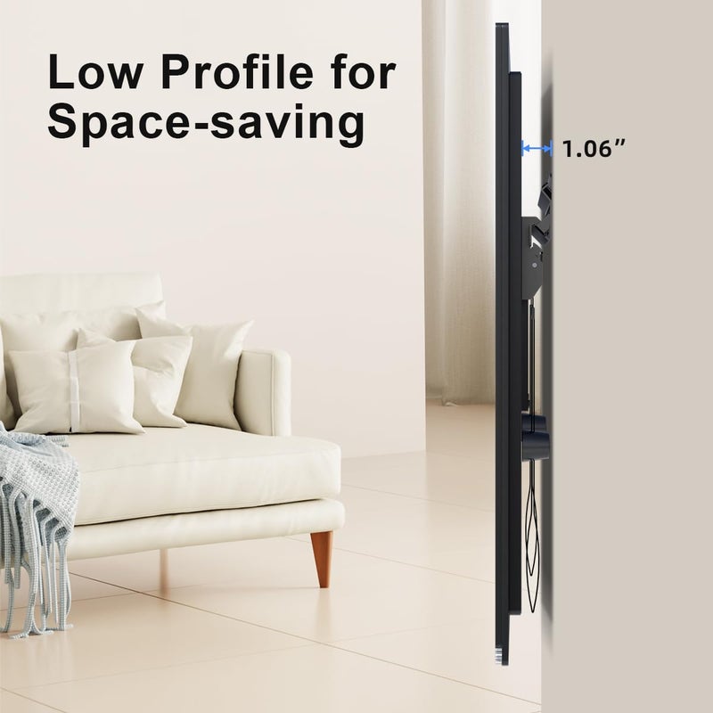 Suptek Studless TV Wall Mount for Most 23-60 Inch TVs up to 99 lbs, Low Profile No Drill TV Mount, Drywall Bracket with Max VESA 400x400mm, No Stud, No Drill, Easy Install, MF8 - Image 3