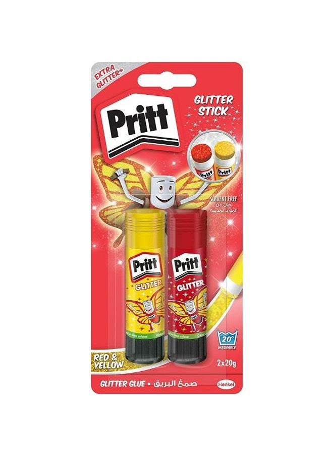 Pritt - عبوة من 2 عصا غراء لامعة - Image 1