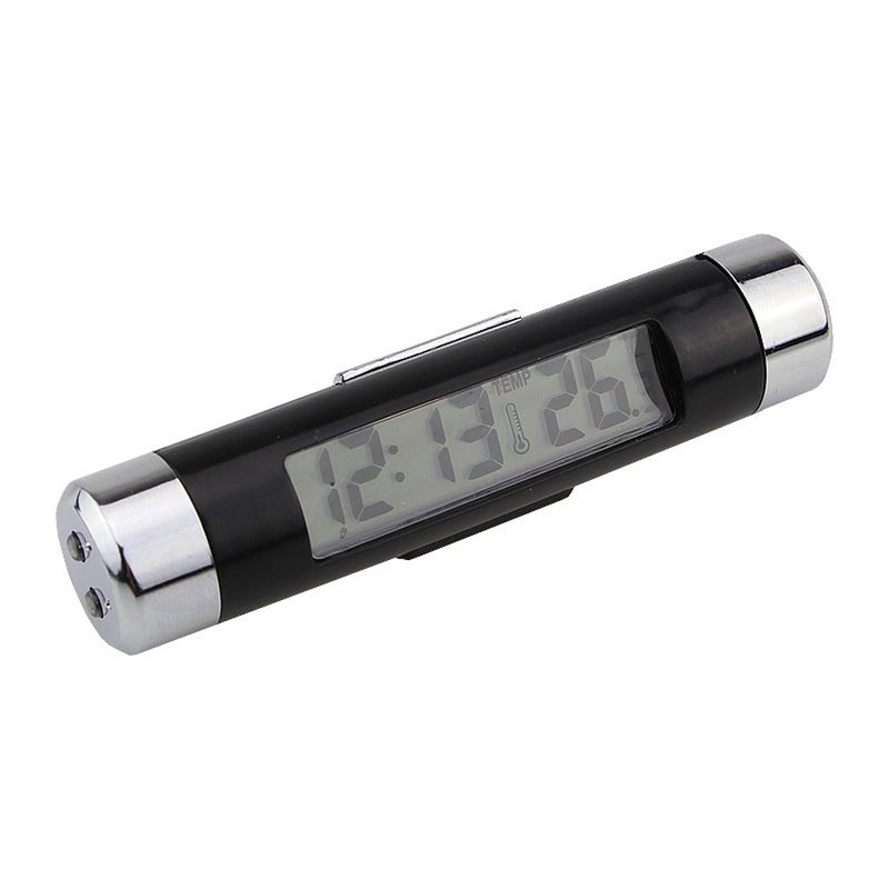 2 in 1 Car Clock Temperature Meter Gauge Air Outlets Clip-on LED Digital Display Thermometer with Blue Backlight 12H/24H Switching for Car Truck - Image 3