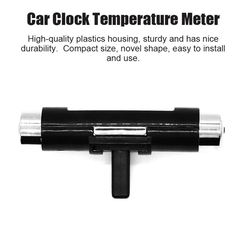 2 in 1 Car Clock Temperature Meter Gauge Air Outlets Clip-on LED Digital Display Thermometer with Blue Backlight 12H/24H Switching for Car Truck - Image 5