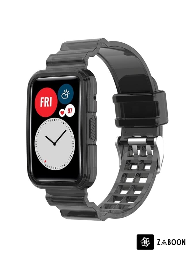 Zaboon Huawei Watch Fit 2 Integrated Transparent Silicone Watch Band - Image 1