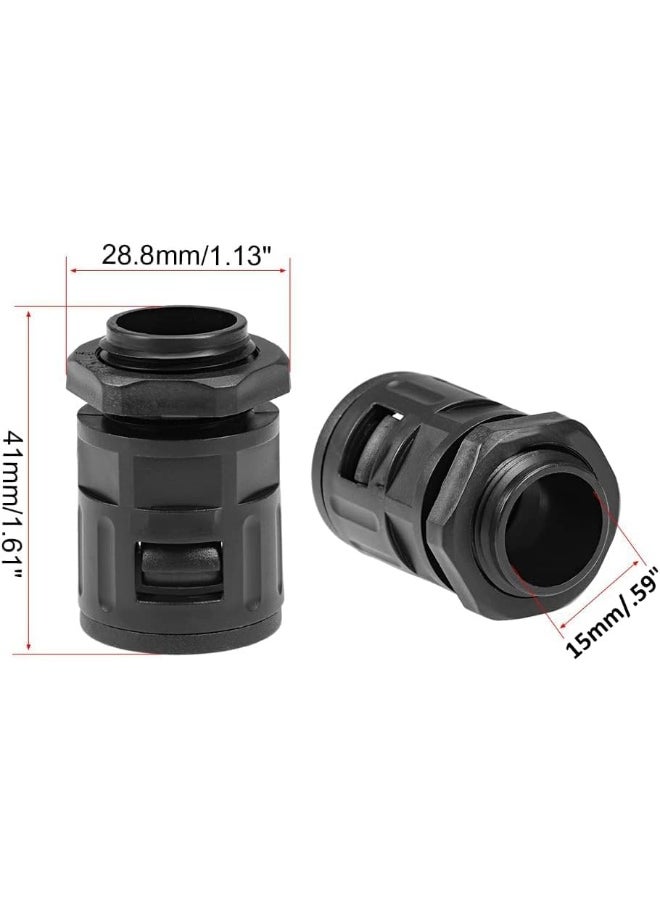 Biella Biella 5PCS PVC Conduit Flexible Adaptor (Clip Type) â€“ 25mm Cable Gland Connector for Corrugated Tubing, Quick-Install Electrical Fittings for Panels & Enclosures  - Image 2