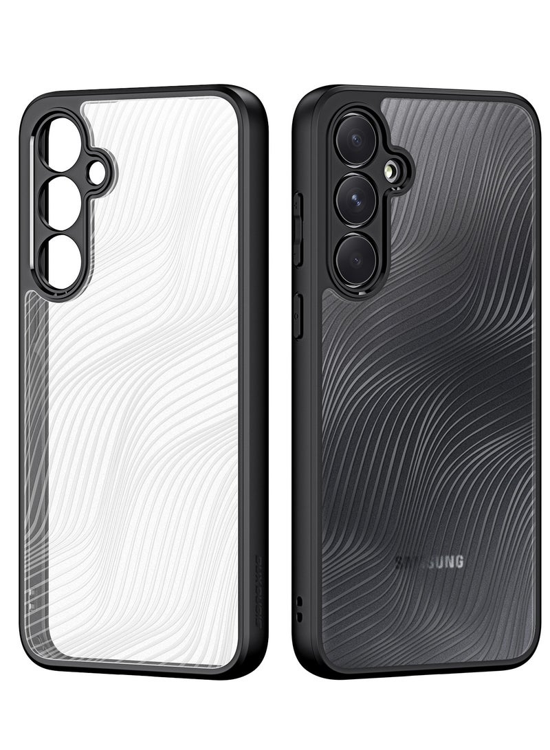 دوكس دوتشيز جراب ايمو دوكس دوكيس شفاف مضاد للاصفرار [غطاء خلفي صلب من البولي كربونات ومن السيلكون ] جراب واقٍ مقاوم للصدمات متوافق مع Samsung Galaxy A35 (أسود) - Image 1