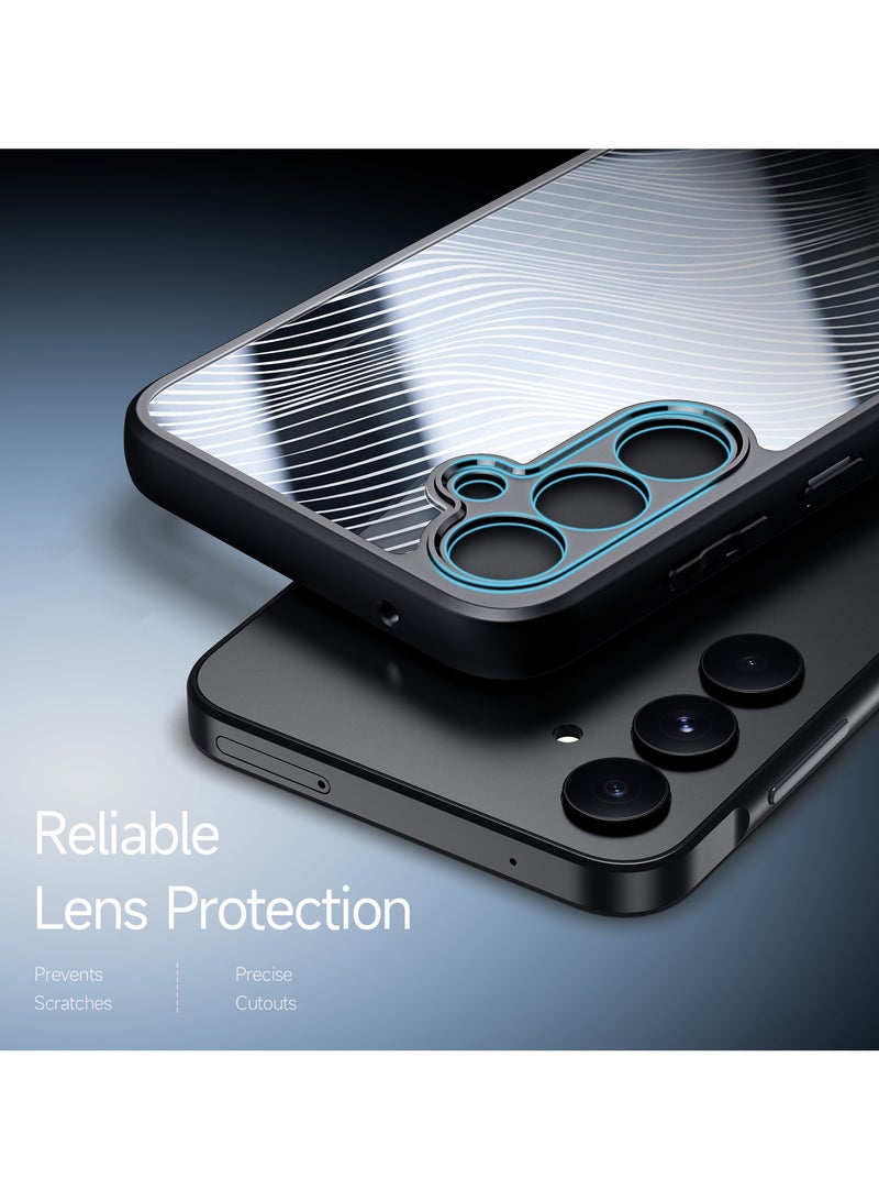 دوكس دوتشيز جراب ايمو دوكس دوكيس شفاف مضاد للاصفرار [غطاء خلفي صلب من البولي كربونات ومن السيلكون ] جراب واقٍ مقاوم للصدمات متوافق مع Samsung Galaxy A35 (أسود) - Image 4