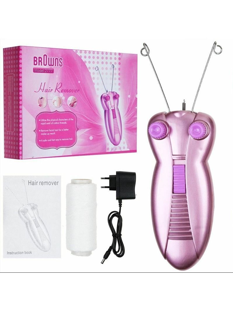 BrOwns Portable Butterfly Facial and Body Hair Removal Shaver Epilator Cotton Thread Trimmer Razor for Women - Image 3