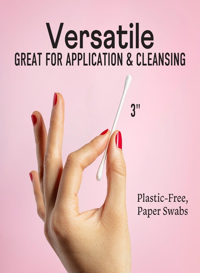 Swisspers Stick to The Basics Biodegradable Cotton Swabs - 100% Natural, Plastic-Free Q-tip Alternative - Premium USA-Made Beauty Tool for Makeup, Skincare, Pet Care & More (500 Count) 3 Pack - Image 2