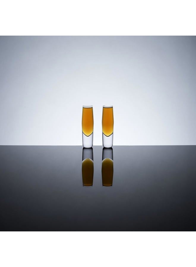 Viski Crystal Heavyweight Shot Glasses Set of 2 - Premium Crystal Clear Glass, Stylish Shot Glasses, Shot Glass Gift Set, 2 oz - Image 3