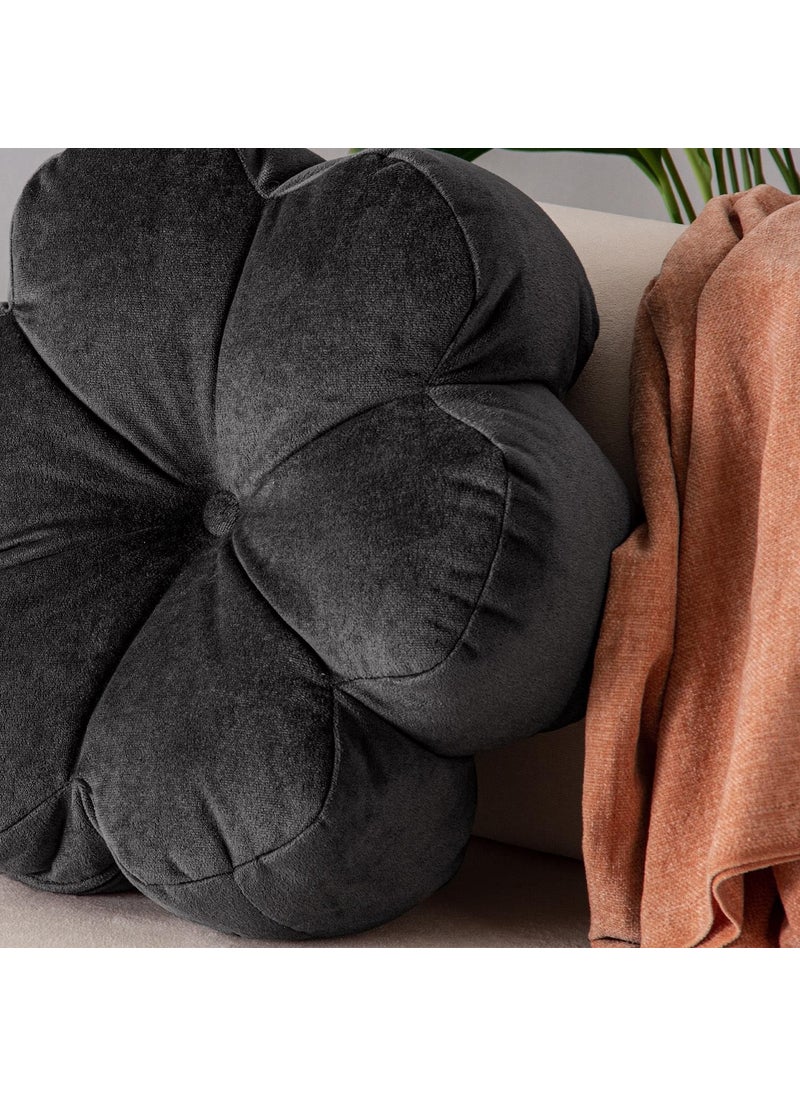 Homedius - Decorative Velvet Daisy Pillow - Image 1