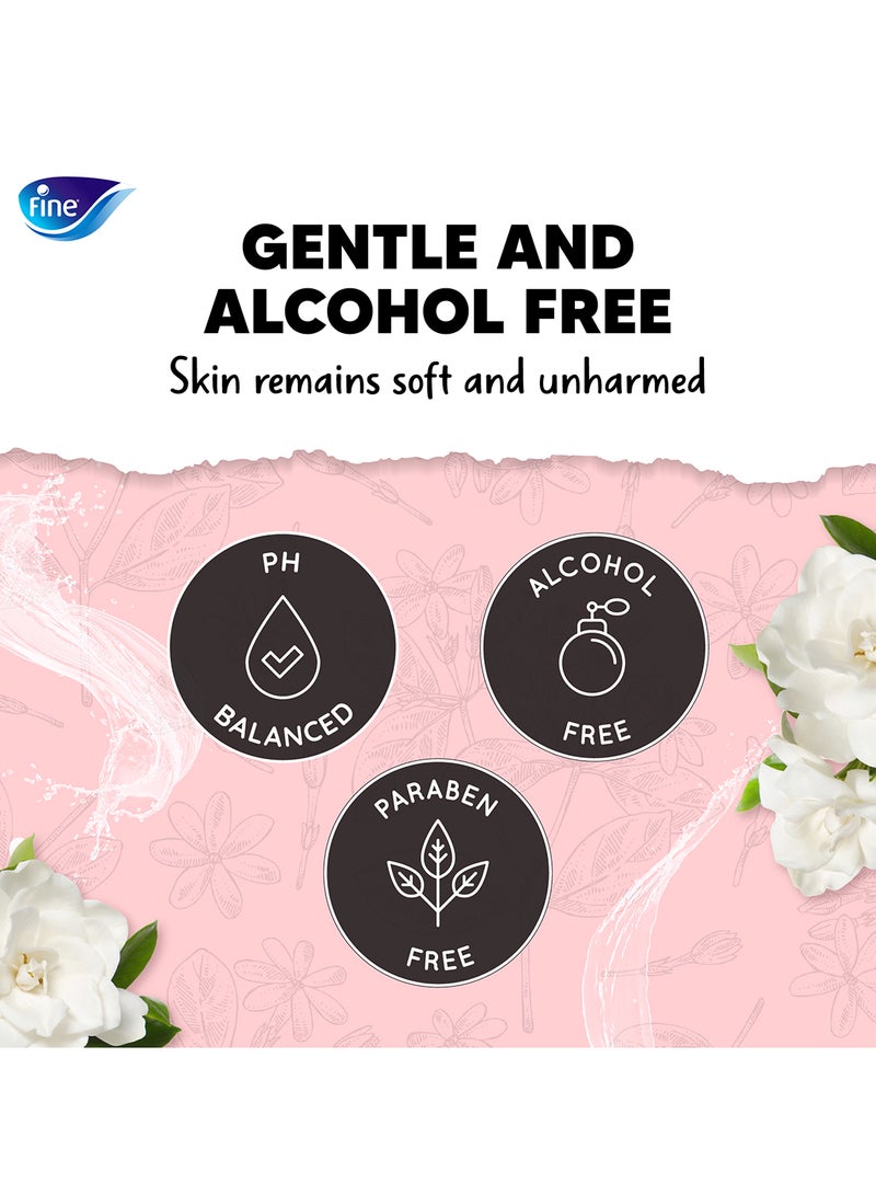 Fine مناديل مبللة طازجة 8 عبوات × 20 ورقة برائحة الجاردينيا خالية من الكحول عبوة عائلية - Image 2