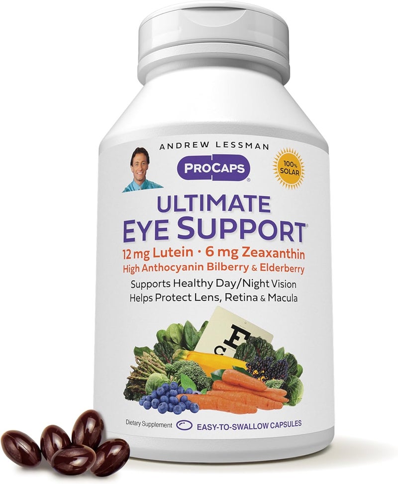 ANDREW LESSMAN Ultimate Eye Support 30 Softgels  12mg Lutein 6mg Zeaxanthin Bilberry Key Nutrients to Support Eye Health and Promote Healthy Vision No Additives Easy to Swallow Softgels - Image 1