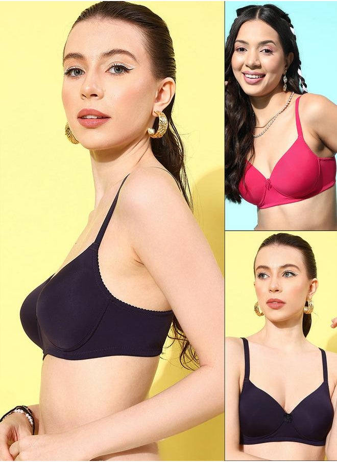 Leading Lady - Pack of 2 - Solid Lightly Padded T-Shirt Bra by Styli - Image 1