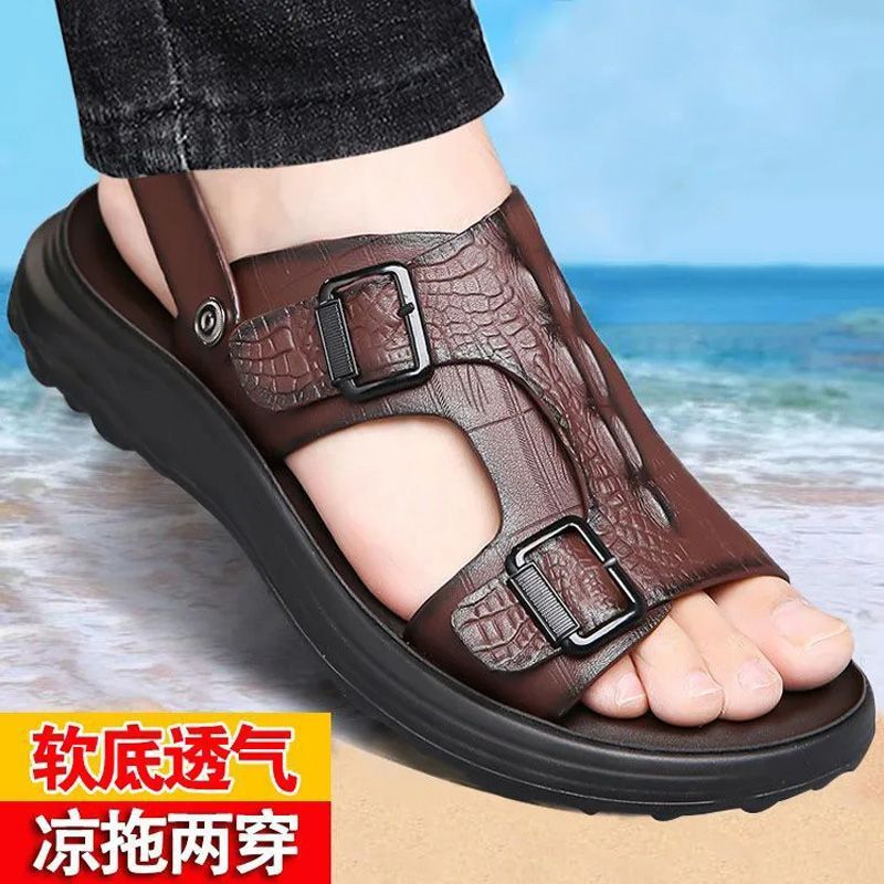 Men'S Sandals, Wear-Resistant Thick-Soled Slippers, Men'S Beach Shoes, Wet And Dry Use, Waterproof Sandals, Can Be Soaked In Water And Are Durable - Image 4
