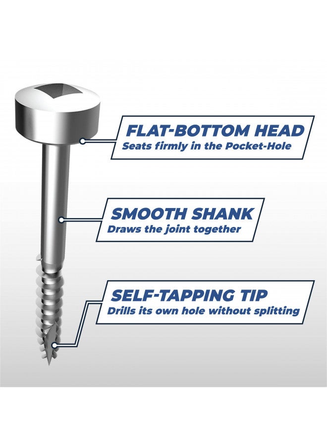 Kreg SPS-C1-100 Zinc Pocket-Hole Screws, 1-Inch #7 Coarse Thread, Pan Head (100 Count)