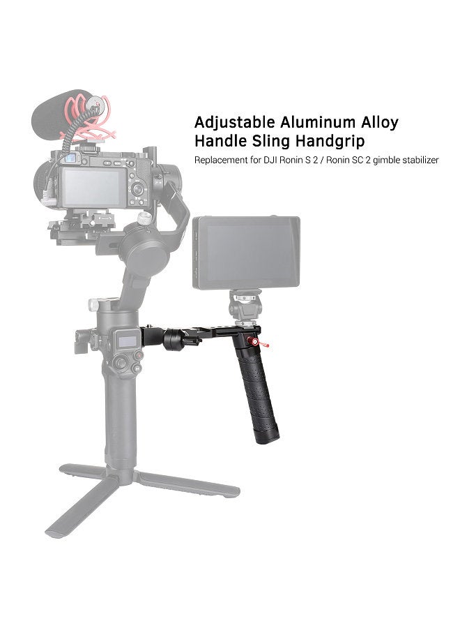ANDOER Aluminum Handle Sling Handgrip with Cold Shoe Universal 1/4 3/8 Interface Replacement for DJI Ronin S 2 / Ronin SC 2 Gimble  - Image 2