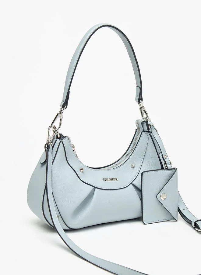 Celeste Solid Shoulder Bag with Zip Closure and Coin Purse