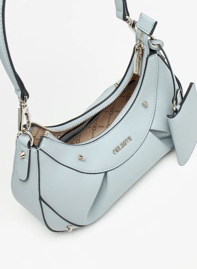 Celeste Solid Shoulder Bag with Zip Closure and Coin Purse