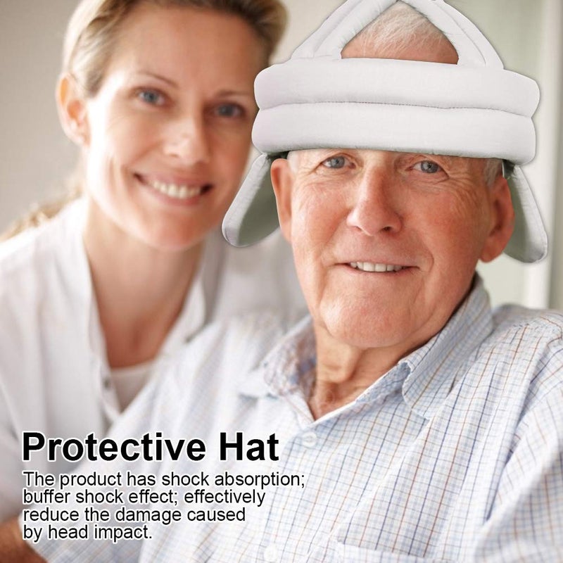 Fdit Elderly Protective Hat Safety Helmet Old Man Fall Prevention with Ear (1#) - Image 2