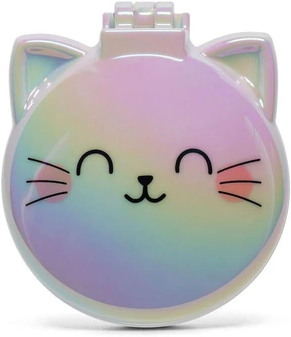 Legami Mirror Brush Opens and Closes with a Click Convenient and Convenient to Take Anywhere Kitty