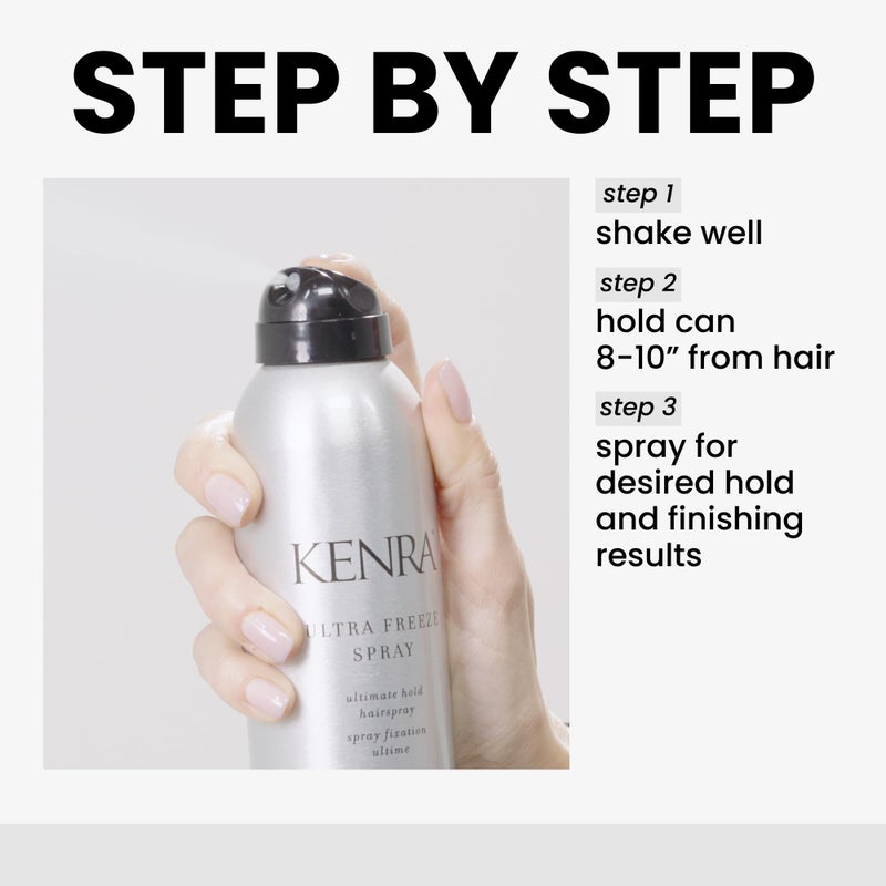 Kenra Ultra Freeze Spray 30 | Ultimate Hold Hairspray | Long-Lasting, Ultra-Firm Hold | Fast-Drying Formula | Provides Humidity Resistance | High Shine, Flake-Free Finish | All Hair Types | 10 oz - Image 3