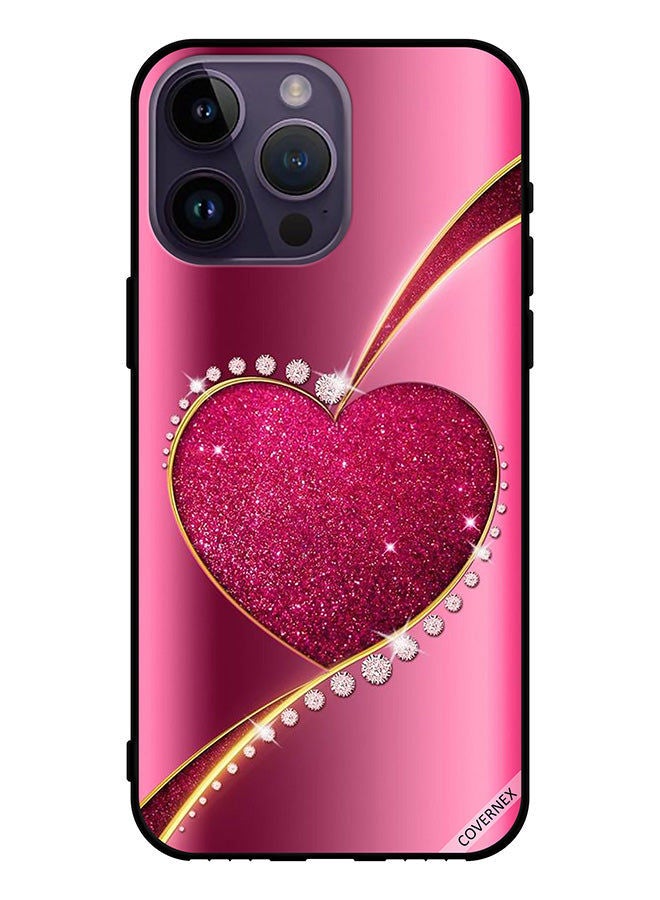 Covernex غطاء حماية لجهاز آبل آيفون 14 برو ماكس بتصميم قلب لامع ماسي - Image 1