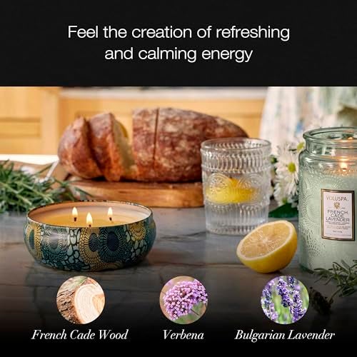 Voluspa French Cade Lavender, 3 Wick Tin Candle, 12 oz, 40 Hour Burn Time, Coconut Wax for Clean Burning, Handcrafted in the USA - Image 3
