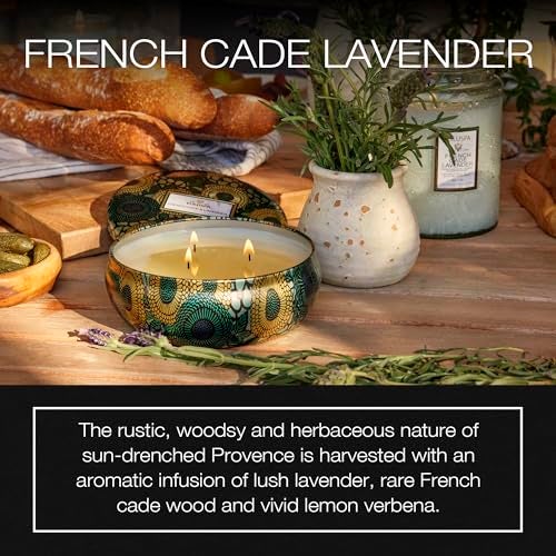 Voluspa French Cade Lavender, 3 Wick Tin Candle, 12 oz, 40 Hour Burn Time, Coconut Wax for Clean Burning, Handcrafted in the USA - Image 2
