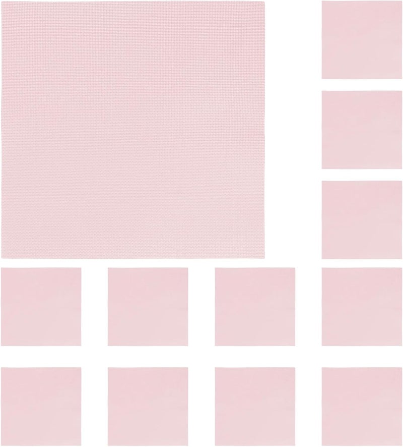 windforgecraft 12 Pcs Square Needlework Fabric Solid Colour Embroidery Fabric Stitch Embroidery Cloth Needlework Fabric for Making Garment Craft Cross Stitch Needle Embroidery DIY Decoration (Pink) - Image 1