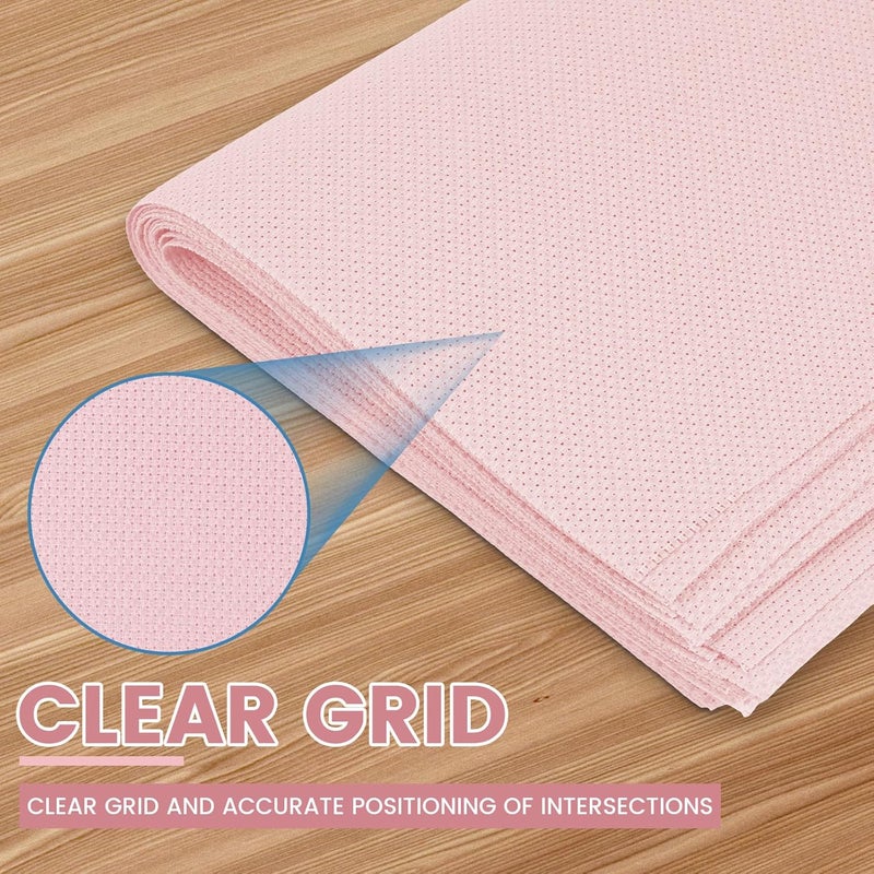 windforgecraft 12 Pcs Square Needlework Fabric Solid Colour Embroidery Fabric Stitch Embroidery Cloth Needlework Fabric for Making Garment Craft Cross Stitch Needle Embroidery DIY Decoration (Pink) - Image 4