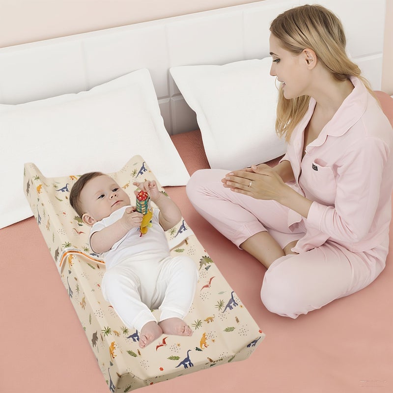 حفاضات الأطفال مع تصميم لطيف وسهل التنظيف مناسبة لطاولات الحفاضات وطاولات التزيين هدية مثالية للأولاد والبنات تصميم ديناصور رملي (DIY) - Image 1