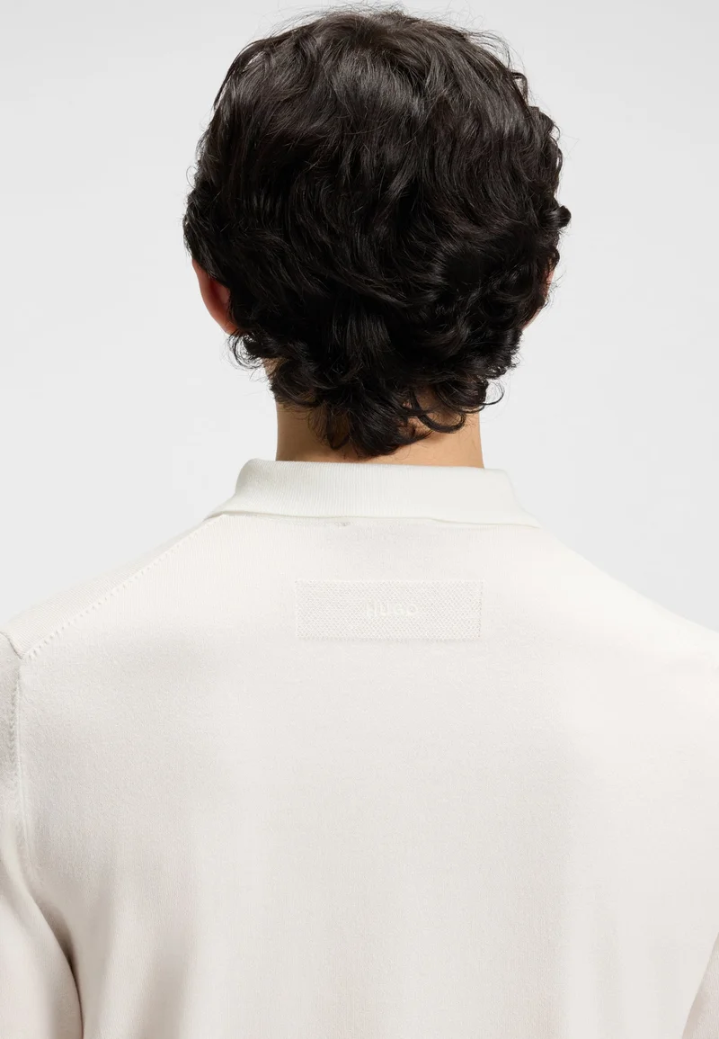 HUGO Natural Knit polo with covered placket for Men | Best Price UAE