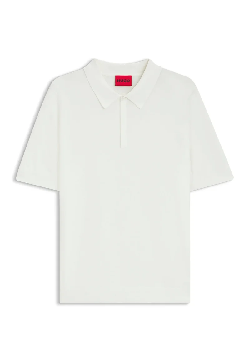HUGO Natural Knit polo with covered placket for Men | Best Price UAE