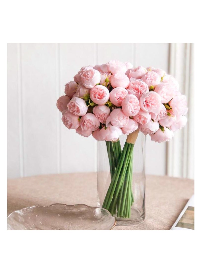 Artificial Flowers Silk Rose and Peony Bouquet 2 Sets 54 Heads For Home Table Vase Wedding Decoration - Image 1