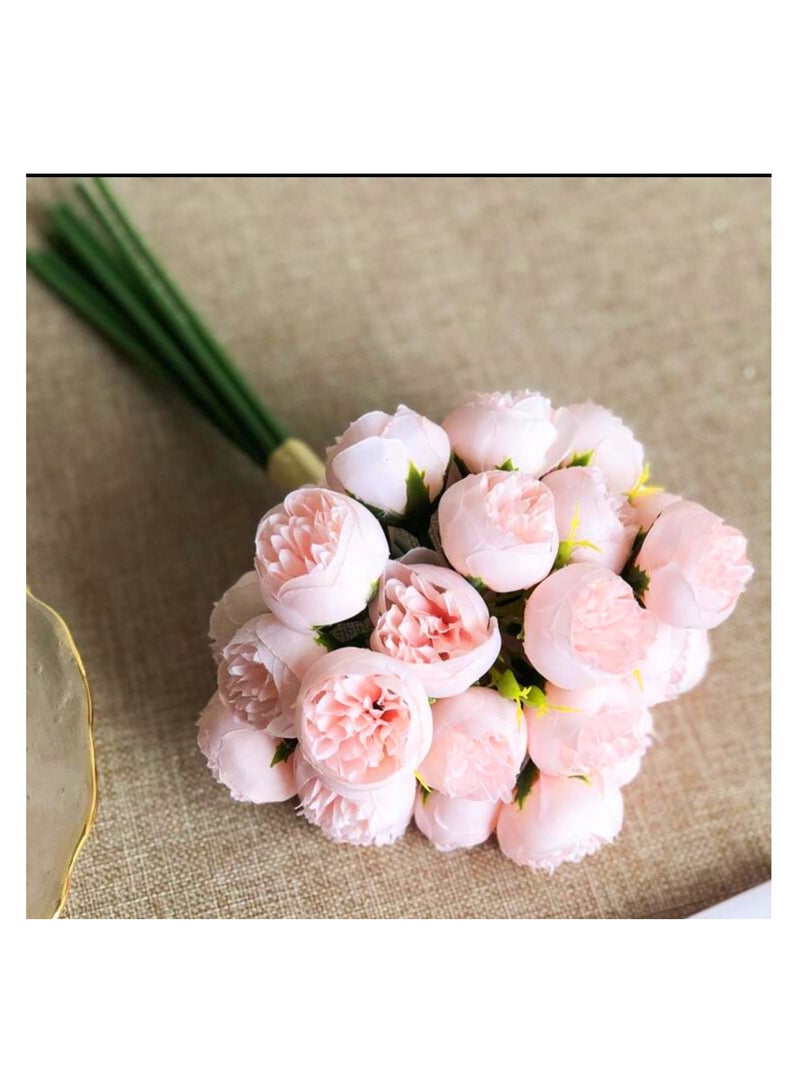 Artificial Flowers Silk Rose and Peony Bouquet 2 Sets 54 Heads For Home Table Vase Wedding Decoration - Image 2