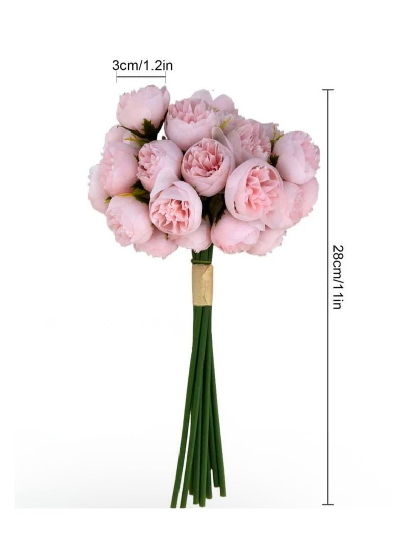 Artificial Flowers Silk Rose and Peony Bouquet 2 Sets 54 Heads For Home Table Vase Wedding Decoration - Image 5