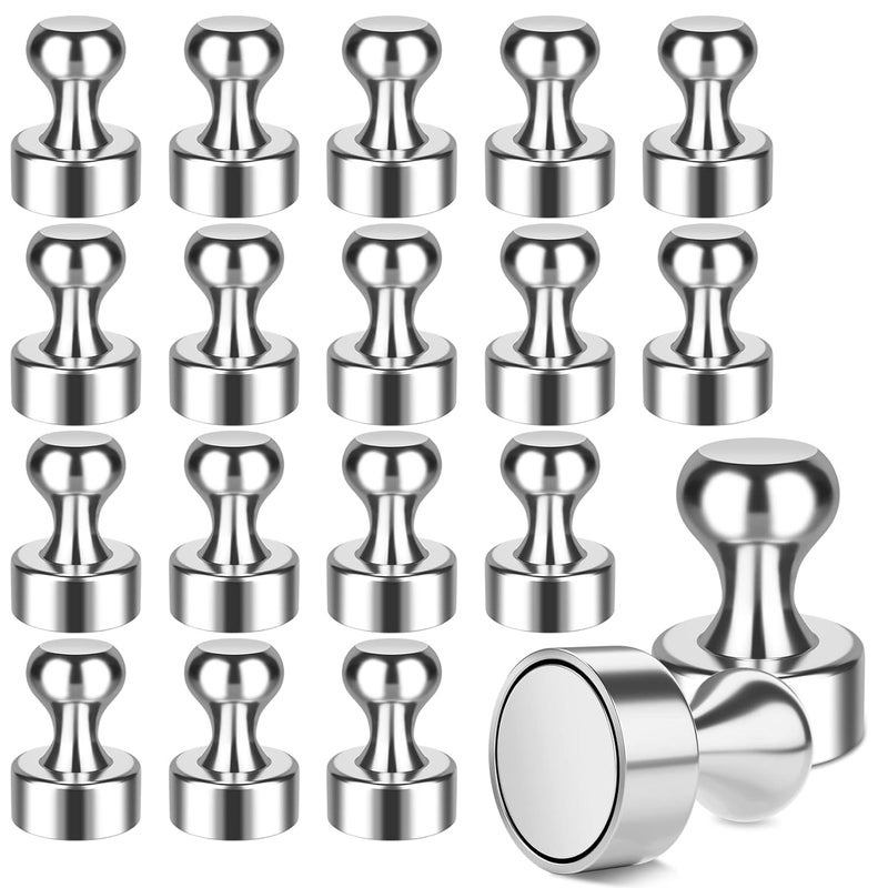 A.Leaf 24 Pieces Fridge Magnetic Push Pins, Push Pins Magnets for Whiteboard, Neodymium Magnet Pins, Magnetic Thumb Tacks, Whiteboard Magnets, Strong Magnets,Office Magnets (24) - Image 1