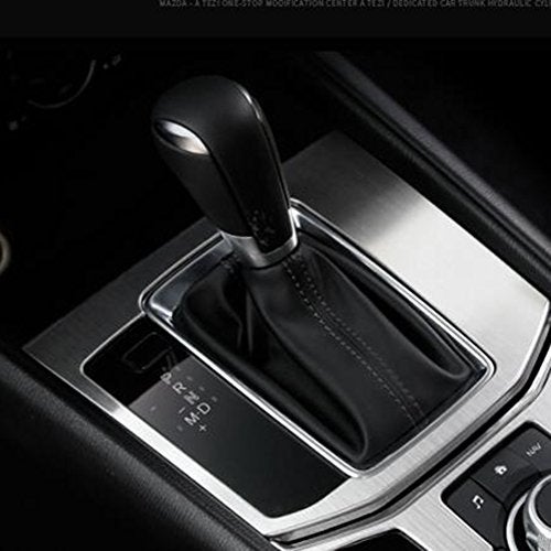 Beautost Fit for Mazda 2017 2018 2019 2020 2021 2022 2023 2024 2025 CX-5 CX5 Interior Gear Shift Knob Console Media Panel Cover Trim Stainless Steel (Silver Gear Panel) - Image 1