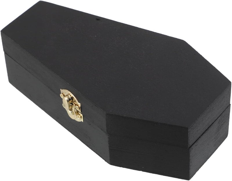 Abaodam Wooden Coffin Candy Box for Pets Small Cremation Urn with Flip Lid Dog Ashes Keepsake Storage Gothic Style PET Casket for Halloween Treats - Image 1