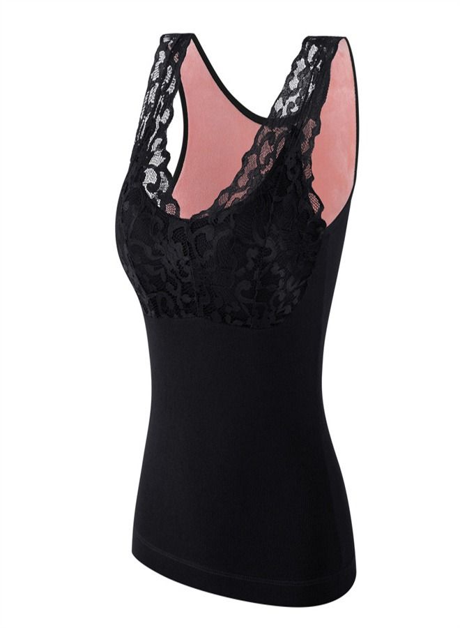 Loquat Body Beautifying V-neck Base Vest Black