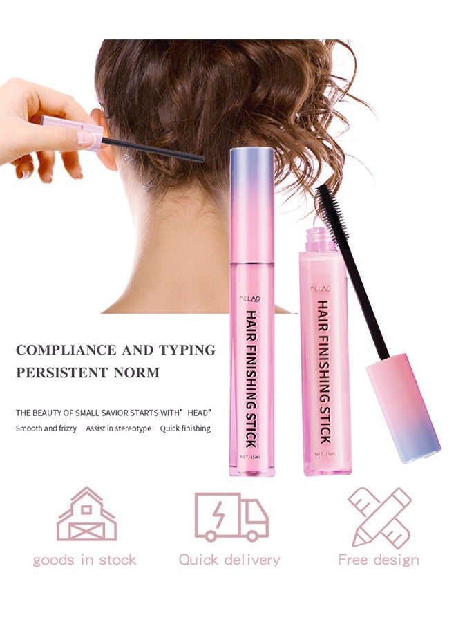 ميلاو عصا إنهاء الشعر ، عصا الشعر المتطايرة مرطبة ولامعة غير دهنية كريم إنهاء الشعر الصغير المكسور ، جل الشعر بعصا الشمع للشعر ، كريم تحديد الصور النمطية للانفجارات 15 مل - Image 3