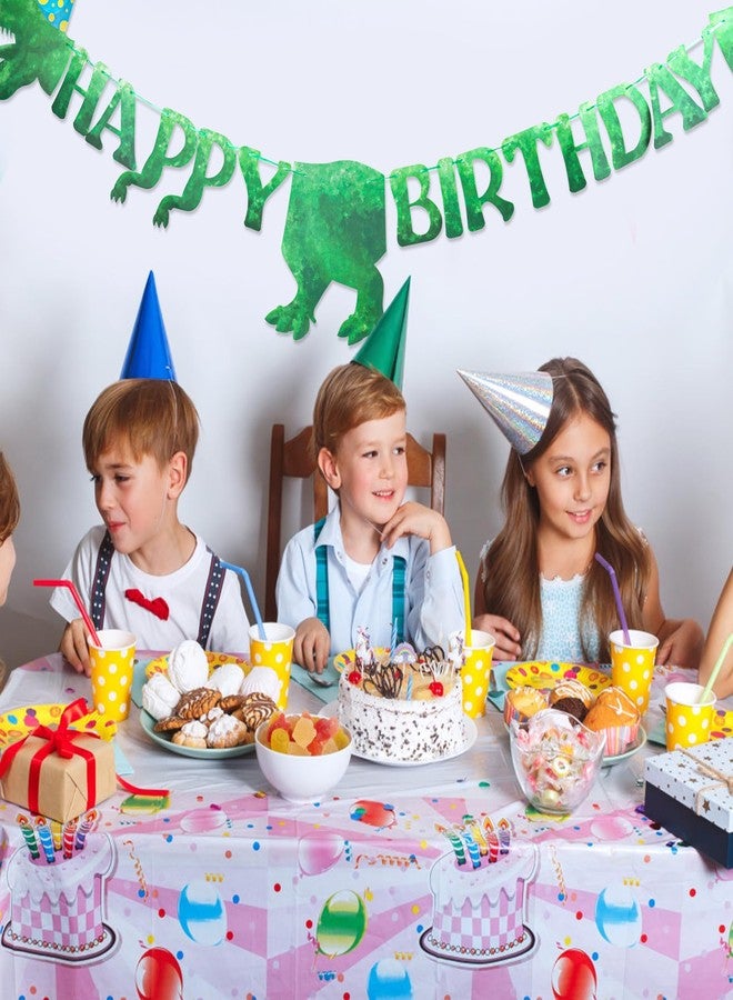 Abilat Dinosaur Happy Birthday Banner for Boys Kids Dinosaur Themed Party Decorations Green Dino Birthday Banner Garland Wall Hanging Decor Baby Shower Supplies - Image 3