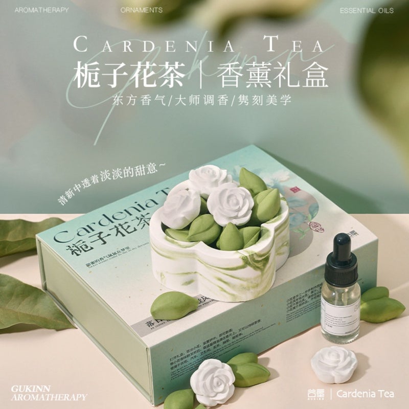 Gardenia tea aroma decoration gift box without fire aroma bedroom high-quality aroma spreading stone aroma fragrance Qixi Festival accompanying gift - Image 4