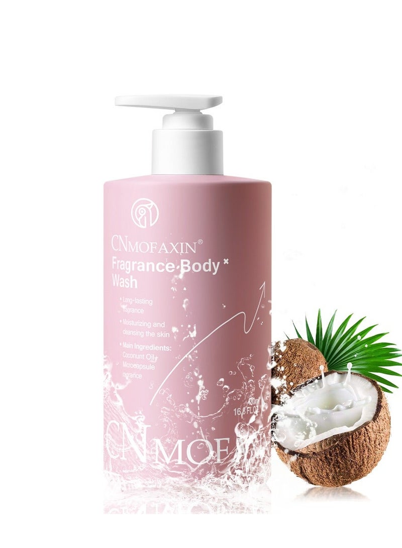 CNMOFAXIN Fragrance Body Wash with Long Lasting Scent (480ml x 2 Pack) – Moisturizing & Hydrating Body Cleanser with Coconut Oil & Microcapsule Fragrance Technology – Organic & Skin Friendly - Image 2