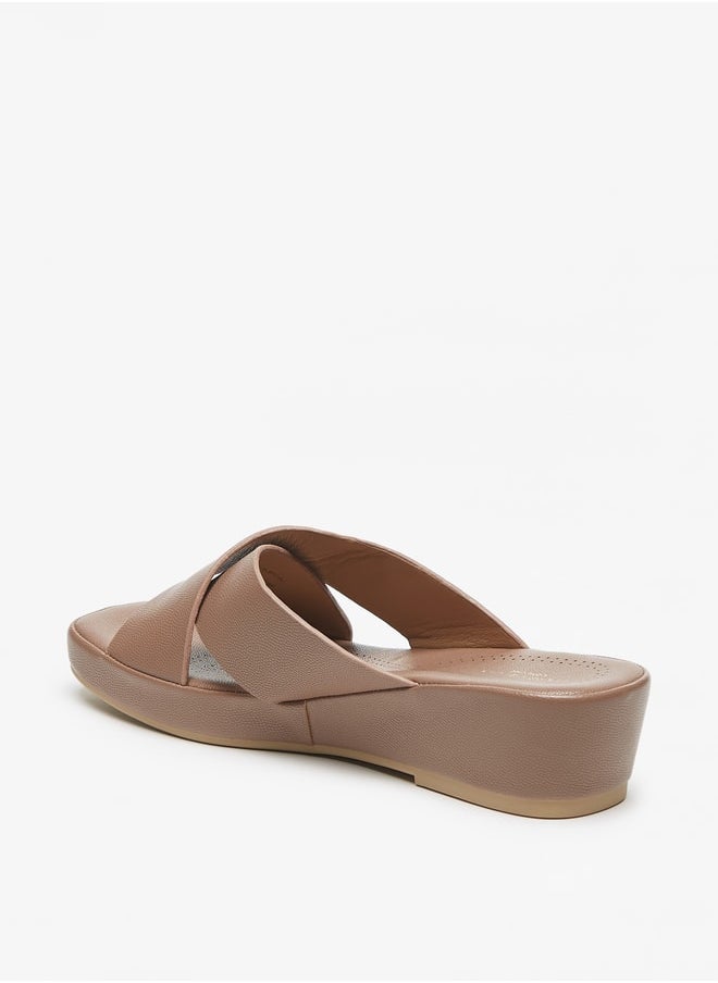 Flora Bella By Shoexpress Solid Crosstrap Slip On Sandals with Flatform Heels  - Image 2
