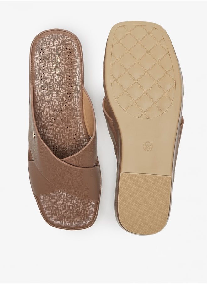 Flora Bella By Shoexpress Solid Crosstrap Slip On Sandals with Flatform Heels  - Image 4