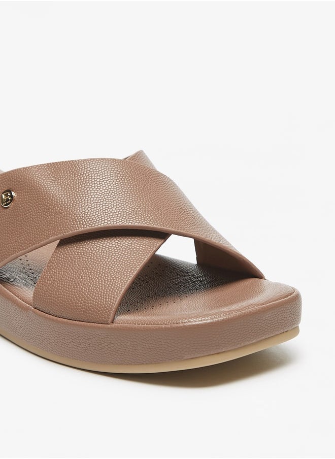 Flora Bella By Shoexpress Solid Crosstrap Slip On Sandals with Flatform Heels  - Image 5